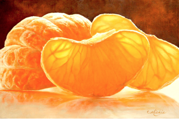 Мандарин акварелью