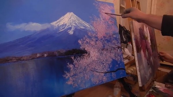 Мастер класс горы маслом Игорь Сахаров