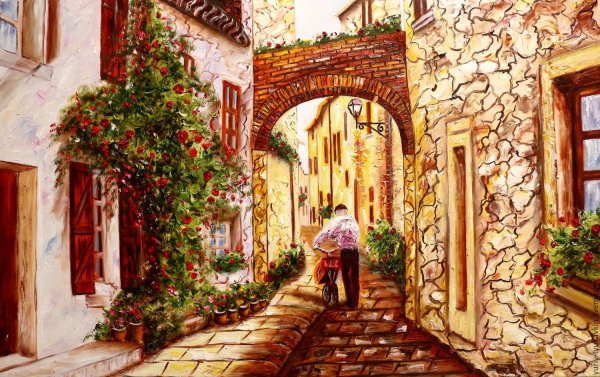 Живопись городские улочки Италии
