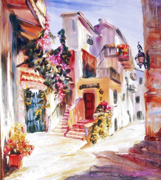 Итальянские улочки живопись мастихином