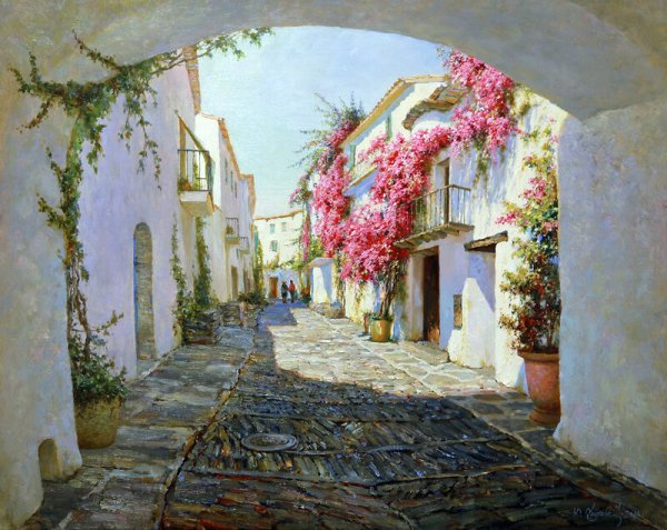 Художник Юрий Обуховский греческий дворик