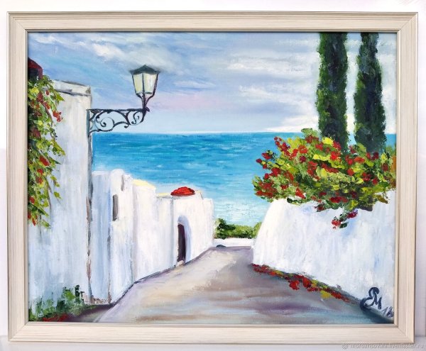Картина улочка к морю Испания
