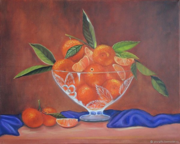 Натюрморт фрукты мандарины