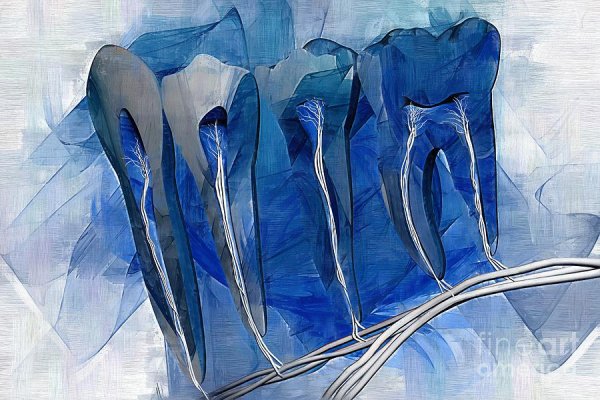 Зуб акварель