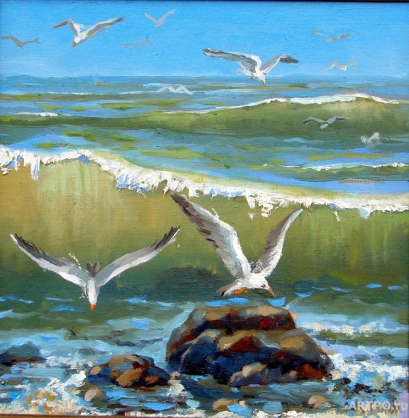 Морской пейзаж Чайки