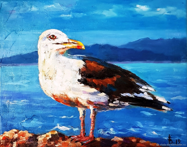 Морские птицы живопись