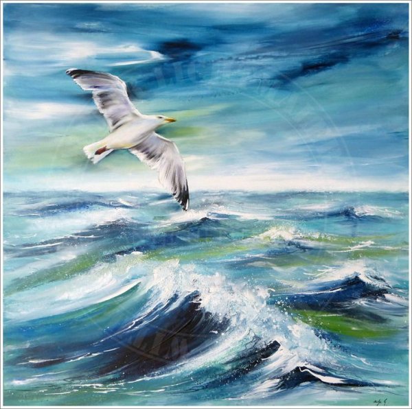 Море Чайки живопись