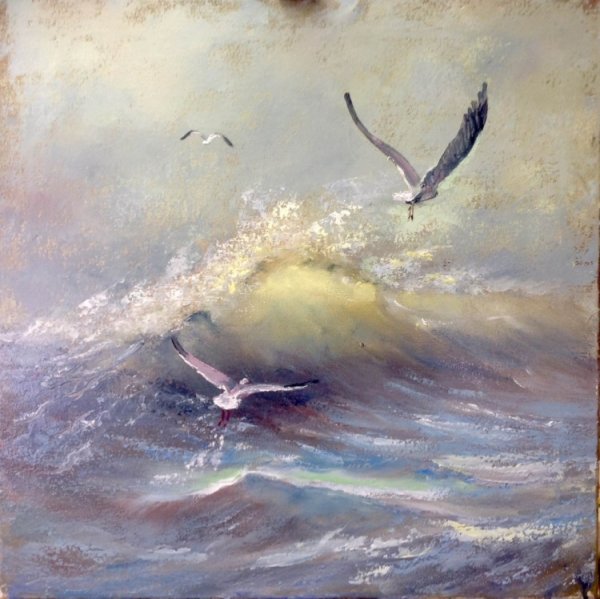 Чайки живопись