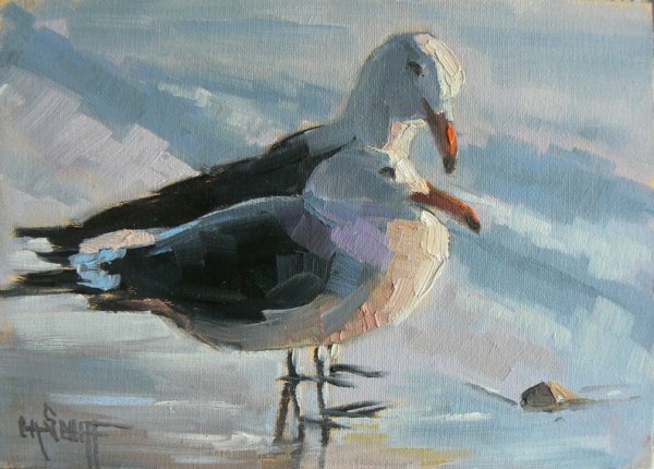 Чайка живопись