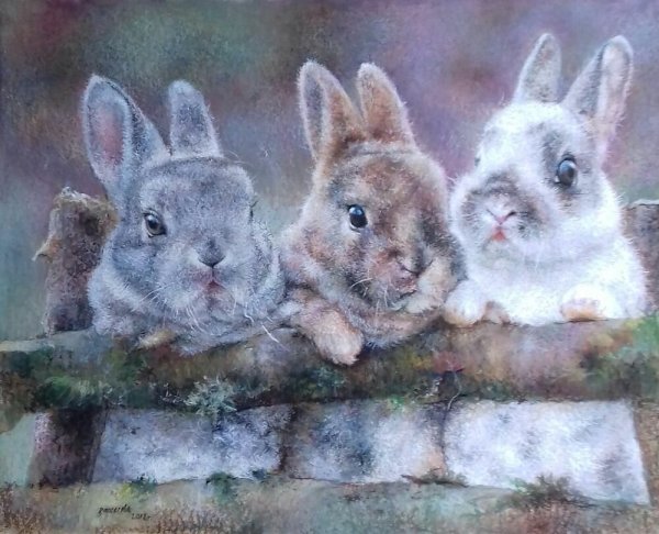 Зайчик маслом