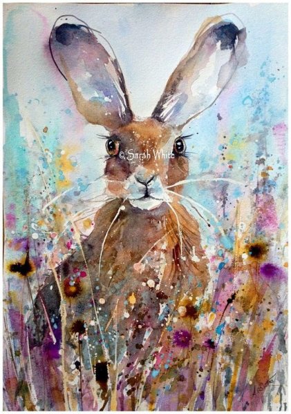 Животные акварелью