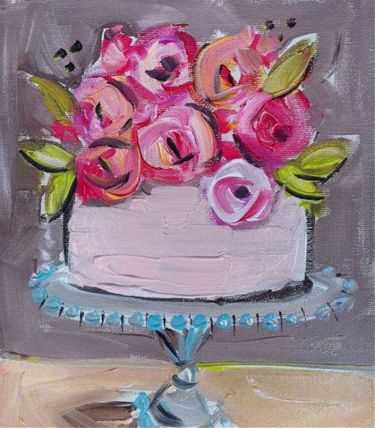 Объемная живопись на торте