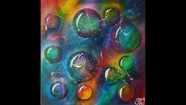 Мыльные пузыри акрилом