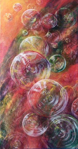 Мыльные пузыри акварелью