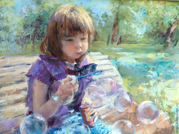 Мыльные пузыри акварелью
