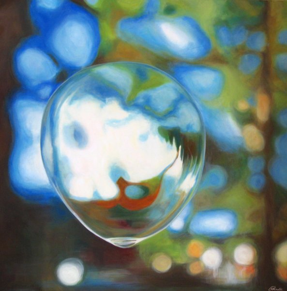 Картина девочка с мыльными пузырями