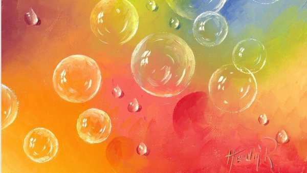 Капли воды акварелью