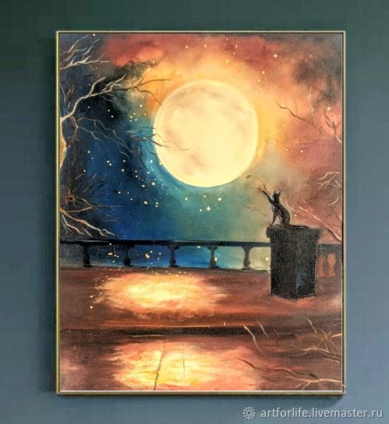 Луна картина маслом