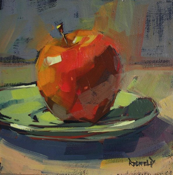 Этюд яблока гуашью Академическая живопись