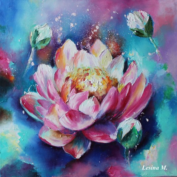 Алмазная живопись Лотосы