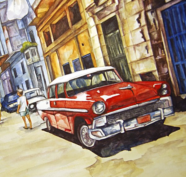 Кубы акварелью