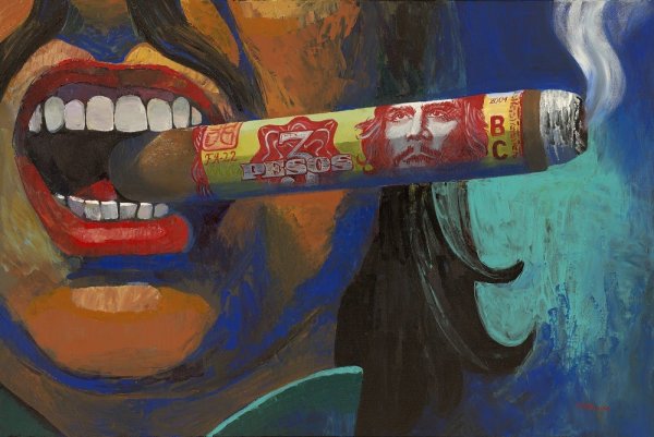 Кубинец с сигарой арт