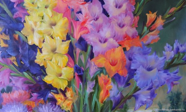 Гладиолусы пастелью
