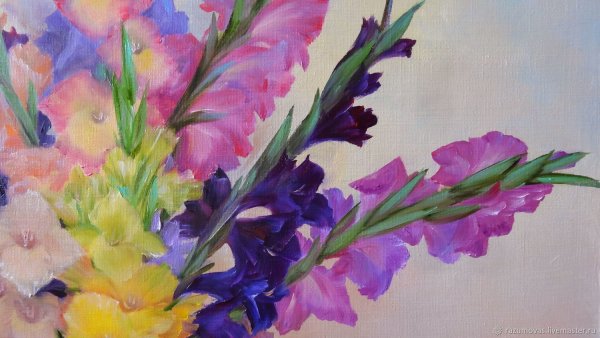 Гладиолус акварель Андрияки