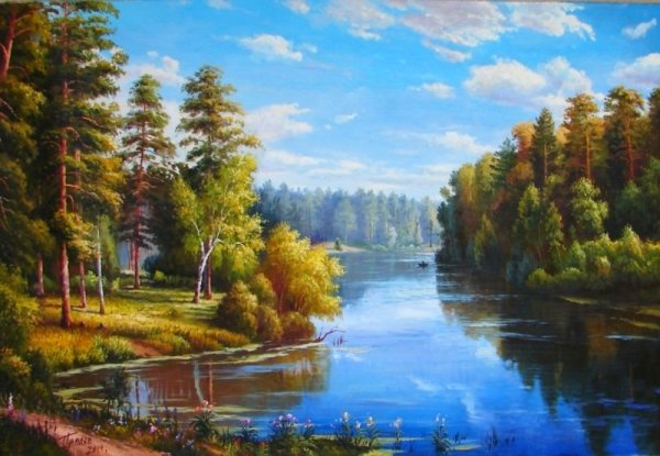 Игорь Прищепа картины горный ручей