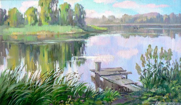 Озеро живопись