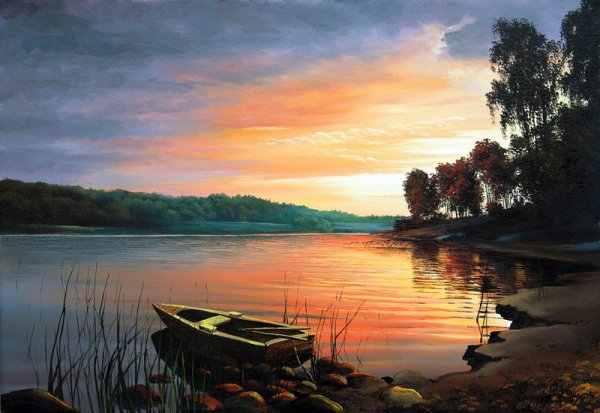 Художник Александр Чурзин Лесное озеро