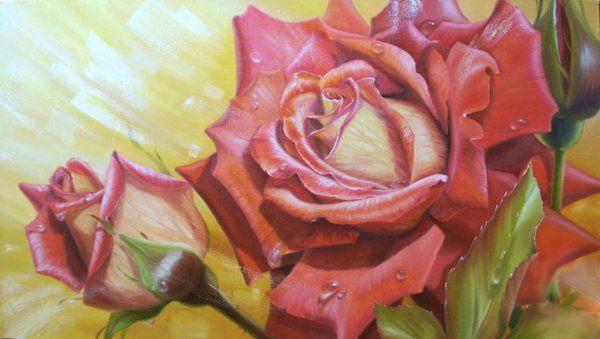 Бутоны роз живопись