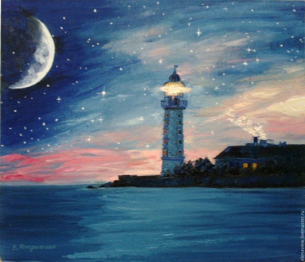 Маяк гуашью