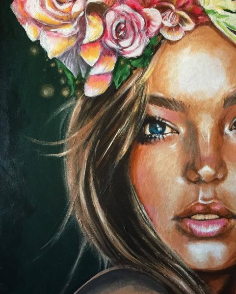 Рисование портрета акрилом