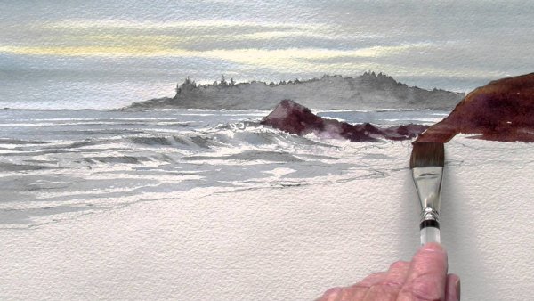 Берег моря маслом