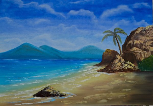 Берег акварелью