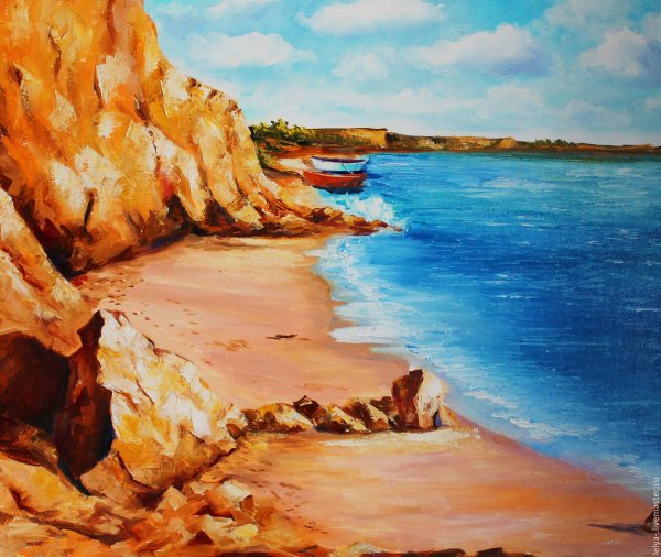 Песчаный пляж живопись