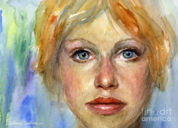 Анна Герман портрет акварель