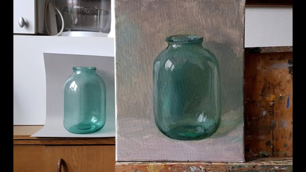 Стеклянная банка маслом