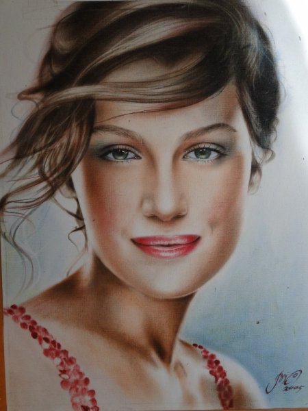 Портрет сухая кисть в цвете