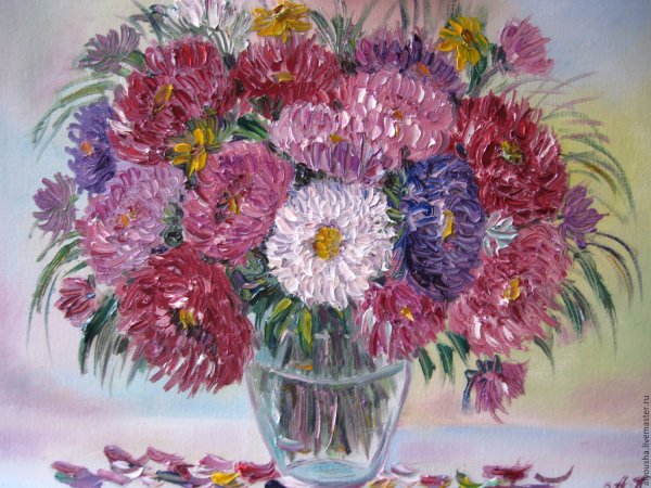Художник Людмила Скрипченко хризантемы