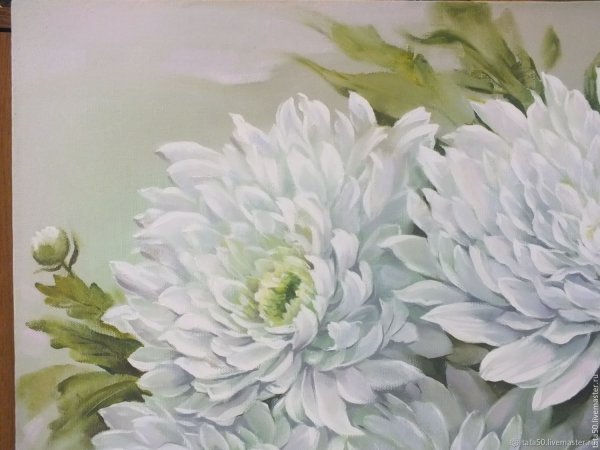 Хризантемы акварелью