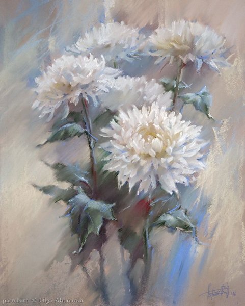 Ольга Абрамова цветы пастелью