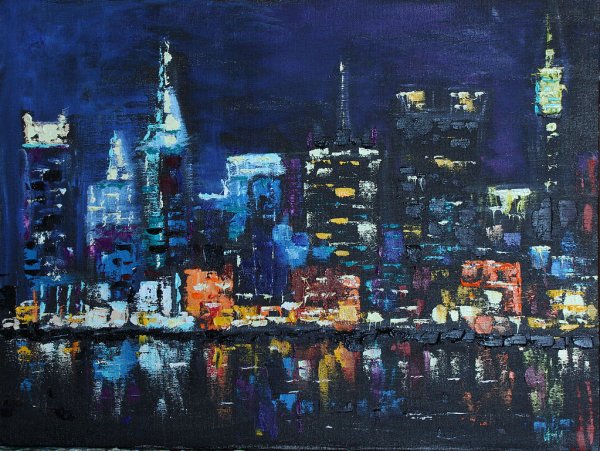 Ночной город красками