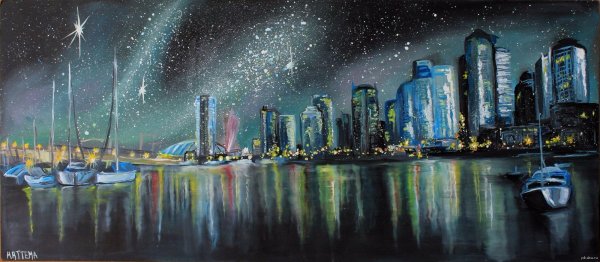 Картина ночной город