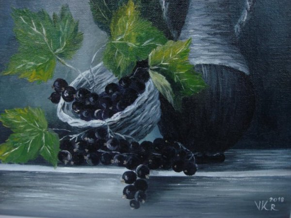 Натюрморт с красной смородиной живопись