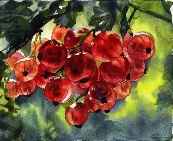 Игорь Сапунов многослойная живопись смородина