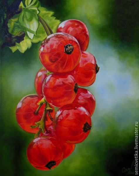 Черная смородина картина маслом