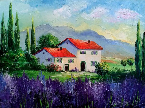 Домик в Провансе картина Дарчук