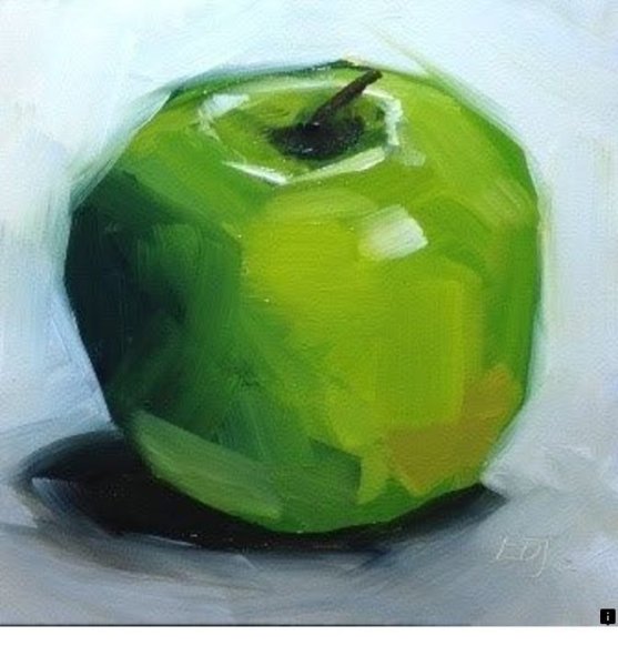 Этюд яблока гуашью Академическая живопись
